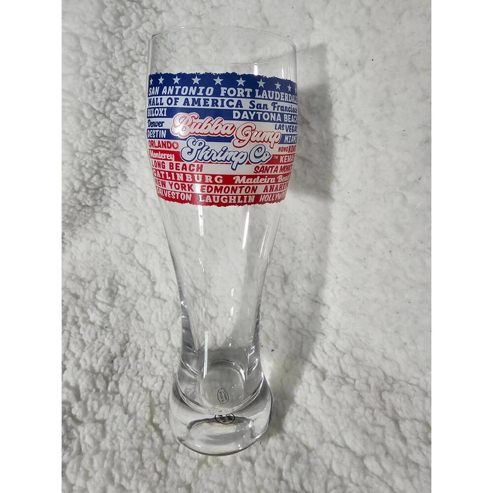 Bubba Gump Shrimp Drinking Tall Pilsner Glass Run Across America Forrest 8.5"